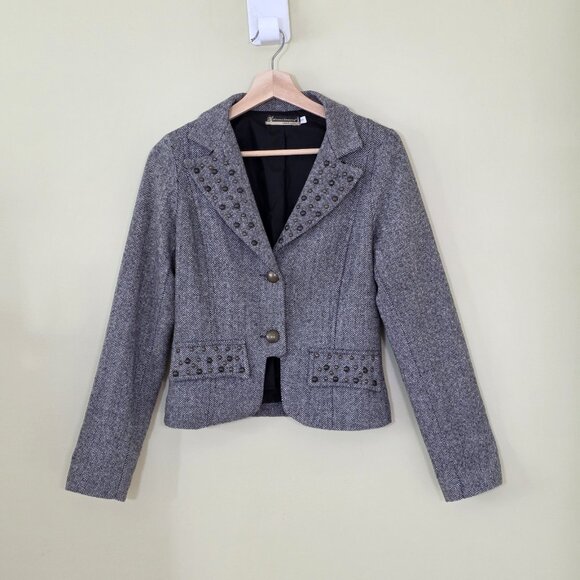 Rinascimento Gray Blazer with Studded Details - Picture 15 of 16